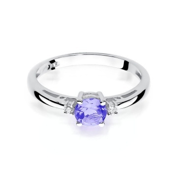 Inel Aur 14K cu Tanzanit 0.50 ct si Diamante Naturale 0.03 ct - Img 6