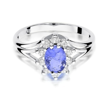 Inel Aur 14K cu Tanzanit 0.70 ct si Diamante Naturale 0.30 ct - Img 6