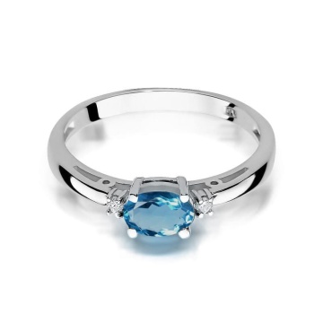 Inel Aur 14K cu Topaz London Blue 0.50 ct si Diamante Naturale 0.03 ct - Img 9