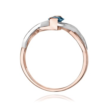 Inel Aur 14K cu Topaz London Blue 0.50 ct si Diamante Naturale 0.05 ct - Img 7