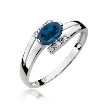 Inel Aur 14K cu Topaz London Blue 0.50 ct si Diamante Naturale 0.05 ct - Img 9
