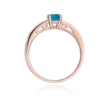 Inel Aur 14K cu Topaz London Blue 0.50 ct si Diamante Naturale 0.05 ct - Img 11
