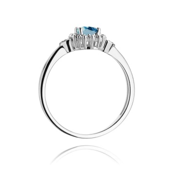 Inel Aur 14K cu Topaz London Blue 0.50 ct si Diamante Naturale 0.10 ct - Img 11