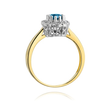 Inel Aur 14K cu Topaz London Blue 0.50 ct si Diamante Naturale 0.17 ct - Img 3