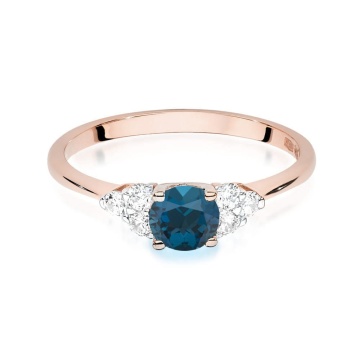 Inel Aur 14K cu Topaz London Blue 0.50 ct si Diamante Naturale 0.18 ct - Img 10