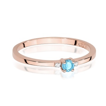 Inel Aur 14K cu Topaz Swiss 0.15 ct si Diamante Naturale 0.01 ct - Img 6
