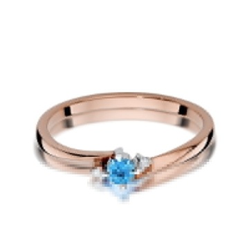 Inel Aur 14K cu Topaz Swiss 0.15 ct si Diamante Naturale 0.02 ct - Img 6