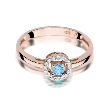 Inel Aur 14K cu Topaz Swiss 0.15 ct si Diamante Naturale 0.08 ct - Img 6