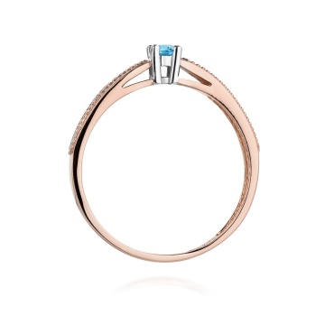 Inel Aur 14K cu Topaz Swiss 0.15 ct si Diamante Naturale 0.09 ct - Img 7