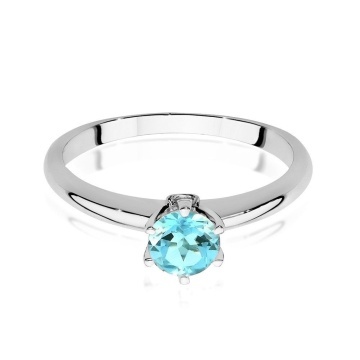 Inel Aur 14K cu Topaz Swiss 0.50 ct si Diamante Naturale 0.04 ct - Img 6