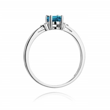 Inel Aur 14K cu Topaz Swiss 0.50 ct si Diamante Naturale 0.05 ct - Img 7