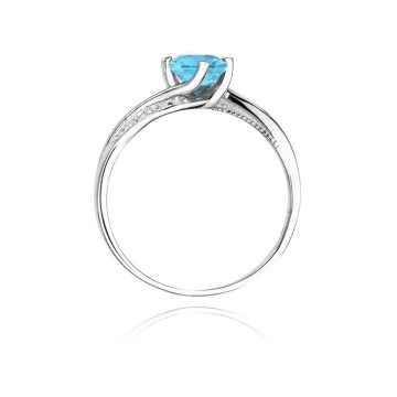 Inel Aur 14K cu Topaz Swiss 0.50 ct si Diamante Naturale 0.05 ct - Img 7