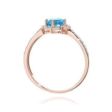 Inel Aur 14K cu Topaz Swiss 0.50 ct si Diamante Naturale 0.13 ct - Img 11