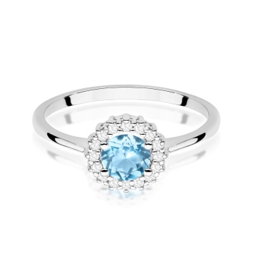 Inel Aur 14K cu Topaz Swiss 0.50 ct si Diamante Naturale 0.14 ct - Img 5