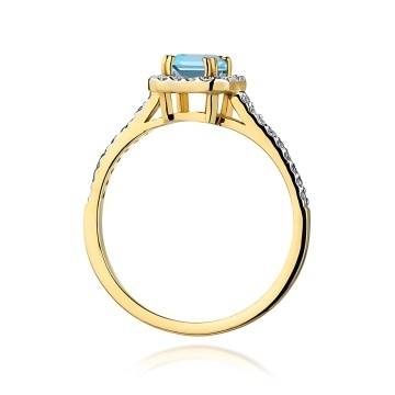Inel Aur 14K cu Topaz Swiss 0.65 ct si Diamante Naturale 0.22 ct - Img 3