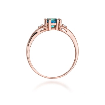 Inel Aur 14K cu Topaz Swiss 0.70 ct si Diamante Naturale 0.03 ct - Img 9