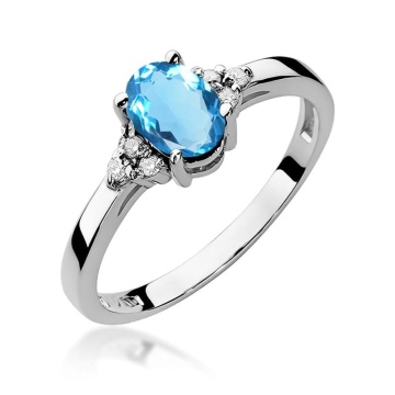 Inel Aur 14K cu Topaz Swiss 0.90 ct si Diamante Naturale 0.05 ct - Img 9