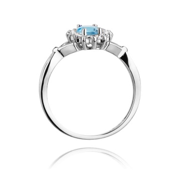 Inel Aur 14K cu Topaz Swiss 0.90 ct si Diamante Naturale 0.12 ct - Img 7