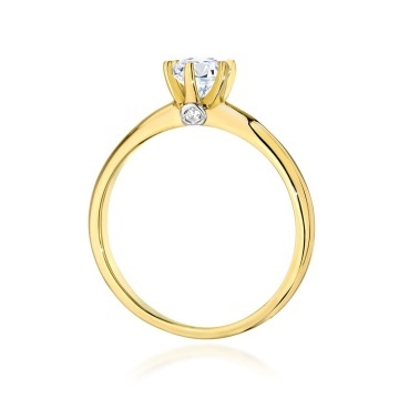 Inel Aur 14K cu White Sapphire 0.60 ct si Diamante Naturale 0.04 ct - Img 3