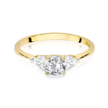 Inel Aur 14K cu White Sapphire 0.60 ct si Diamante Naturale 0.18 ct - Img 6