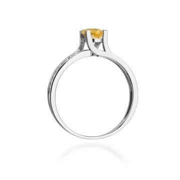 Inel Aur 9K cu Citrin 0.50 ct si Diamante Naturale 0.03 ct - Img 7