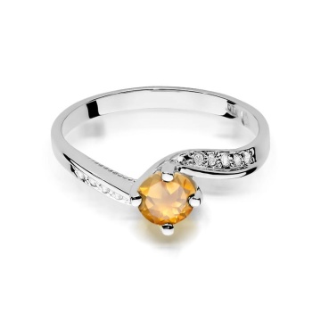 Inel Aur 9K cu Citrin 0.50 ct si Diamante Naturale 0.05 ct - Img 6