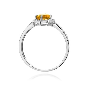 Inel Aur 9K cu Citrin 0.50 ct si Diamante Naturale 0.13 ct - Img 7