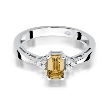 Inel Aur 9K cu Citrin 0.60 ct si Diamante Naturale 0.03 ct - Img 6