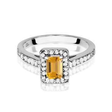 Inel Aur 9K cu Citrin 0.60 ct si Diamante Naturale 0.22 ct - Img 6