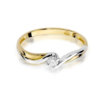 Inel Aur 9K cu Diamant Natural 0.10 ct - Img 7