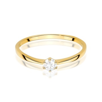 Inel Aur 9K cu Diamant Natural 0.15 ct - Img 2