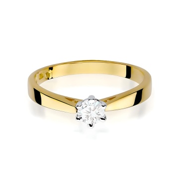 Inel Aur 9K cu Diamant Natural 0.25 ct - Img 2