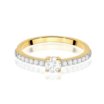 Inel Aur 9K cu Diamante de Laborator 0.39 ct - Img 2