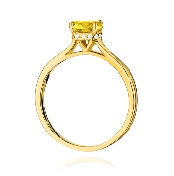 Inel Aur 9K cu Diamante Galbene de Laborator 1.07 ct - Img 3