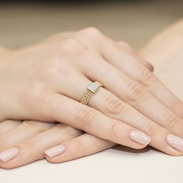 Inel Aur 9K cu Diamante Naturale 0.08 ct - Img 4