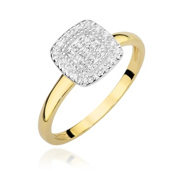 Inel Aur 9K cu Diamante Naturale 0.13 ct