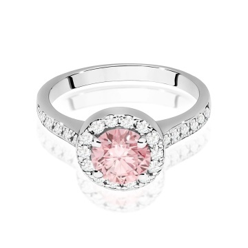 Inel Aur 9K cu Diamante Roz de Laborator 1.38 ct - Img 6