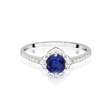 Inel Aur 9K cu Safir 0.50 ct si Diamante Naturale 0.13 ct - Img 6