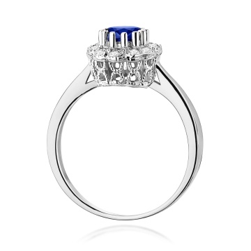 Inel Aur 9K cu Safir 0.50 ct si Diamante Naturale 0.17 ct - Img 6