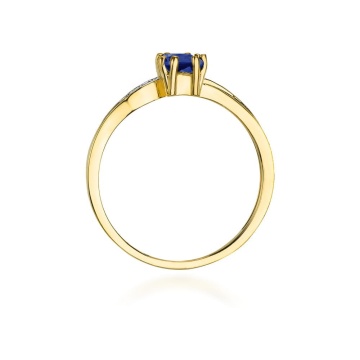 Inel Aur 9K cu Safir 0.60 ct si Diamante Naturale 0.03 ct - Img 3