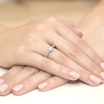 Inel Aur 9K cu Safir Alb 0.50 ct - Img 6