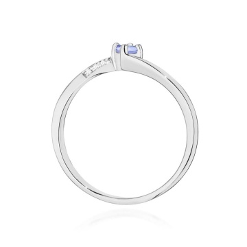 Inel Aur 9K cu Tanzanit 0.15 ct si Diamante Naturale 0.04 ct - Img 7