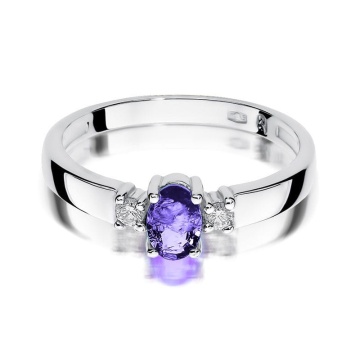 Inel Aur 9K cu Tanzanit 0.40 ct si Diamante Naturale 0.08 ct - Img 6