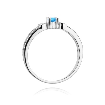 Inel Aur 9K cu Topaz Swiss 0.15 ct si Diamante Naturale 0.03 ct - Img 8