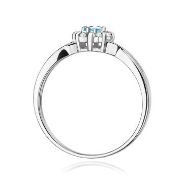 Inel Aur 9K cu Topaz Swiss 0.15 ct si Diamante Naturale 0.12 ct - Img 7