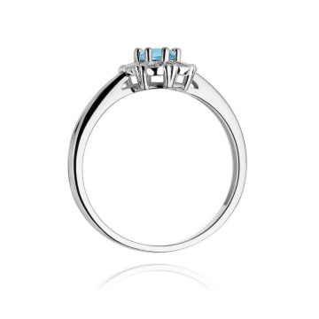 Inel Aur 9K cu Topaz Swiss 0.50 ct si Diamante Naturale 0.07 ct - Img 7