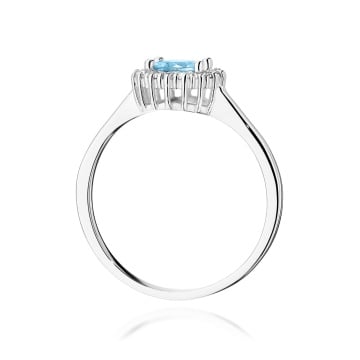 Inel Aur 9K cu Topaz Swiss 0.50 ct si Diamante Naturale 0.14 ct - Img 5