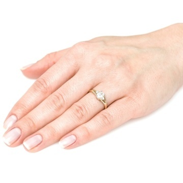 Inel Elegant Aur 8K cu Zirconii - Design Clasic - Img 2
