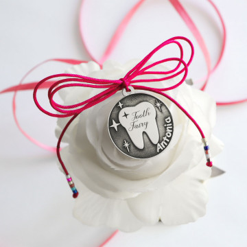Moneda din Argint 2cm cu snur decorativ - Zana Maseluta - Img 3