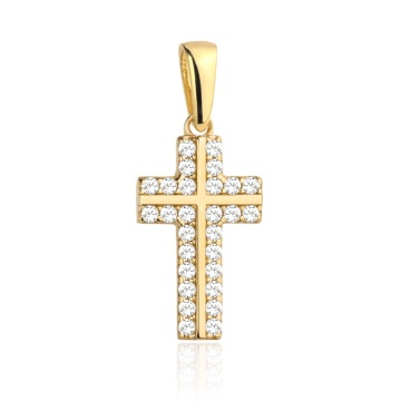 Pandantiv Aur 14k cu Cruce si Zirconii - Img 2